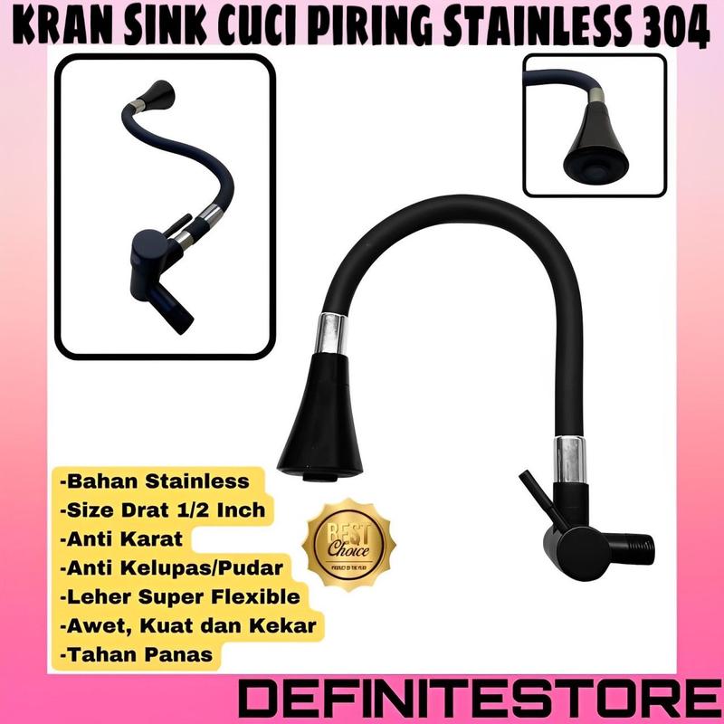 Kran Cuci Piring Hitam Terompet Premium Dapur Kitchen 2 Mode Keluaran Air
