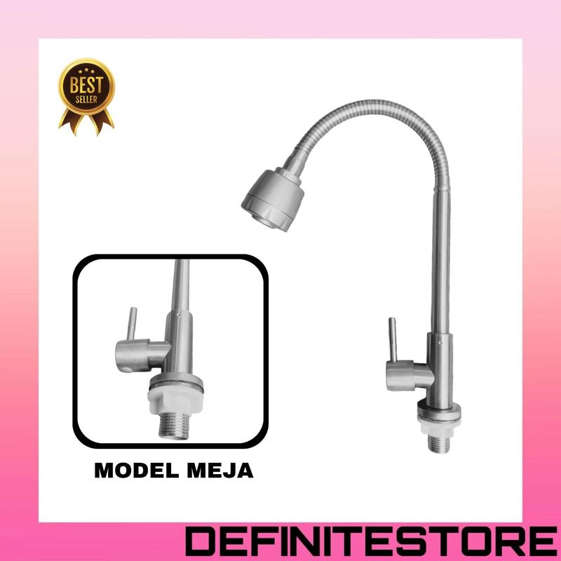 Kran Cuci Piring Kran Dapur Kran Sink Flexible Kran Angsa Keran Cuci Piring Keran Dapur Flexsibel Stainless SUS 304 Anti Karat Kran 1/2 inch