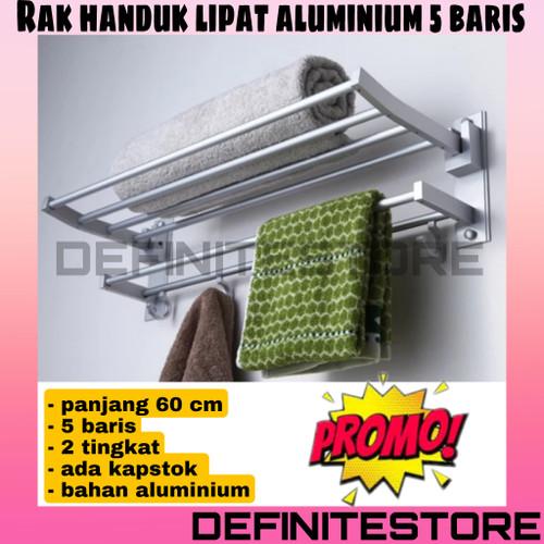 Gantungan Handuk Lipat Rak Handuk Kamar Mandi Gantungan Handuk Dinding Rak Handuk Aluminium Anti Karat