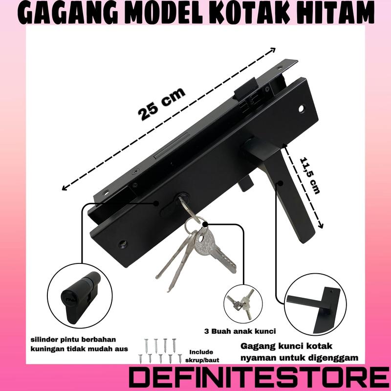 Kunci Pintu Kayu Kunci Pintu Besar Komplit Set Bentuk Bulat dan Kotak