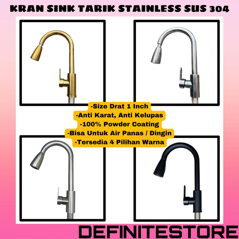 Kran Cuci Piring Tarik Kran Dapur Kran Sink Flexible Kran Angsa