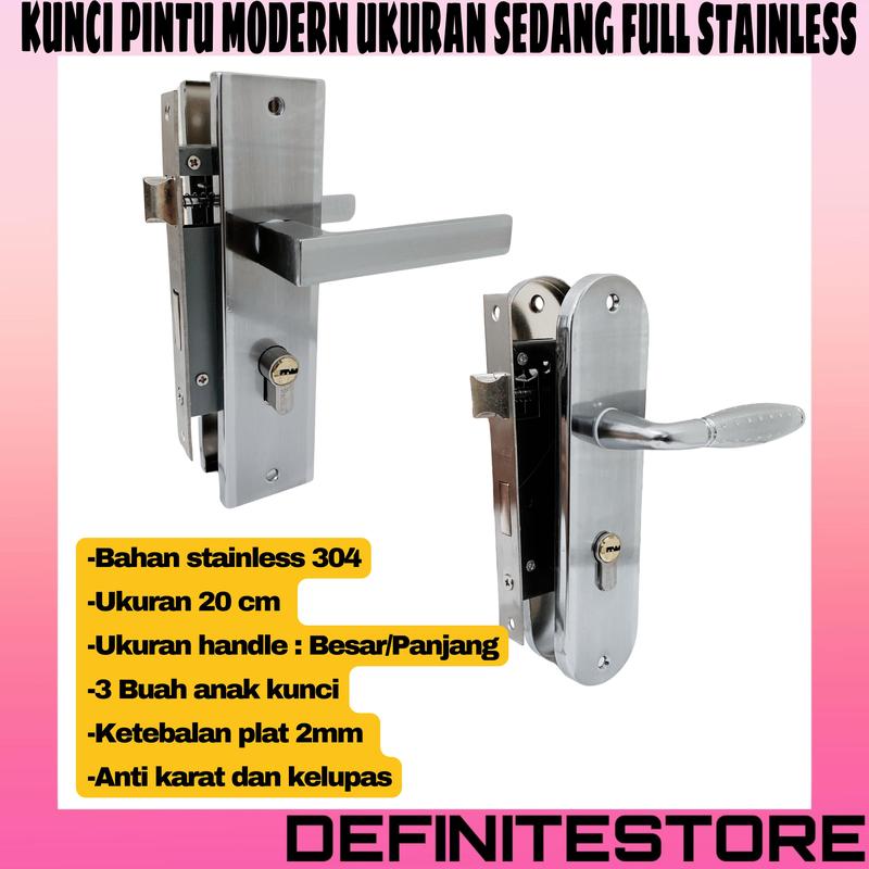 Kunci Pintu Kayu Kunci Pintu Tanggung Komplit Set Bulat dan Kotak