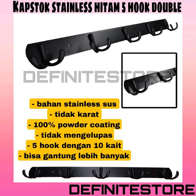 Gantungan Baju Kamar Mandi Stainless Gantungan Baju Dinding Stainless Kapstok Rak Gantungan Baju Handuk Anti Karat 10 Kait Cantelan Payung