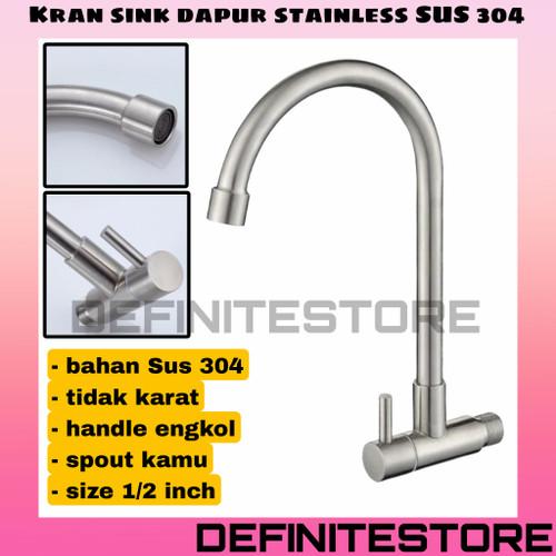 Kran Cuci Piring Kran Dapur Kran Sink Spout Kaku Kran Angsa Keran 1/2'