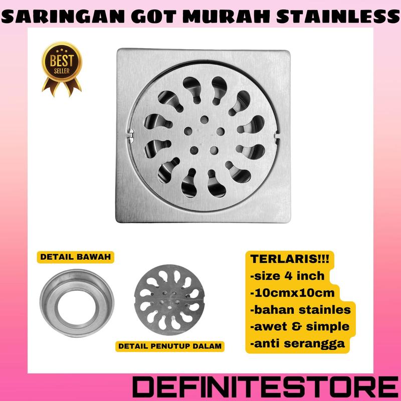 Floor Drain Kamar Mandi Saringat Got Kamar Mandi Stainless Sus 4 Inch