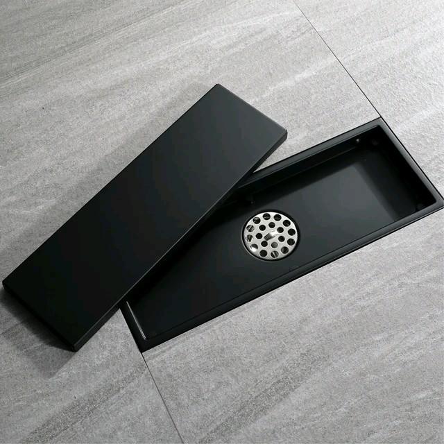 Floor Drain Panjang Stainless Saringan Kamar Mandi Saringat Got Smart Floor Drain Kamar Mandi Hitam Full Stainless SUS 304 Anti Karat dan Anti Serangga