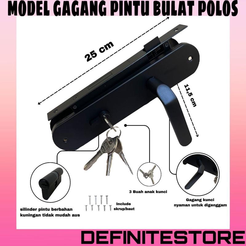 Kunci Pintu Besar Komplit Set Stainless Sus Bentuk Bulat Oval