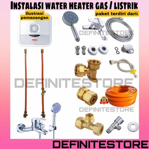 PERLENGKAPAN WATER HEATER GAS LISTRIK HEMAT KDD BAUT SEMUA MERK Kran Pipa