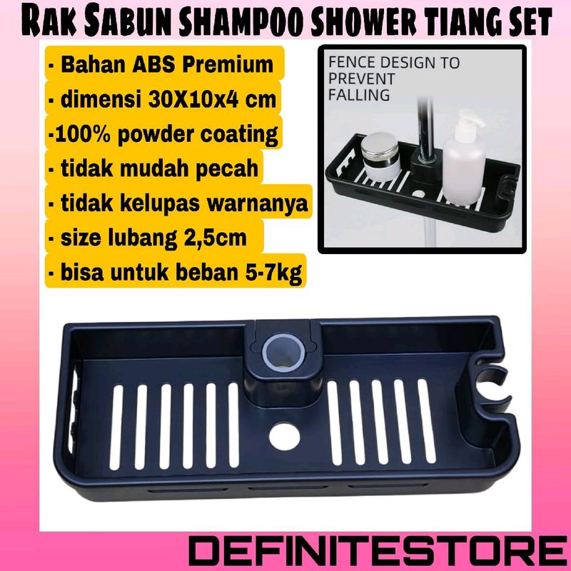 Rak Kamar Mandi Rak Sabun Shower Tiang Tempat Sabun Shower Kamar Mandi ABS Premium Anti Karat Ada Gantungan