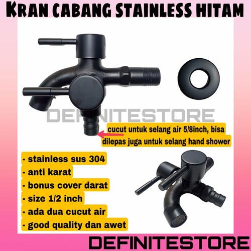 Kran Shower Cabang Stainless Hitam Sus 304 Pasti Anti Karat