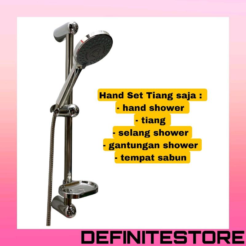 Shower Mandi Hand Set Tiang Shower Kamar Mandi Shower Set Komplit Hand Shower Mandi Tiang Stainless Anti Karat Untuk Dingin dan Panas Dingin