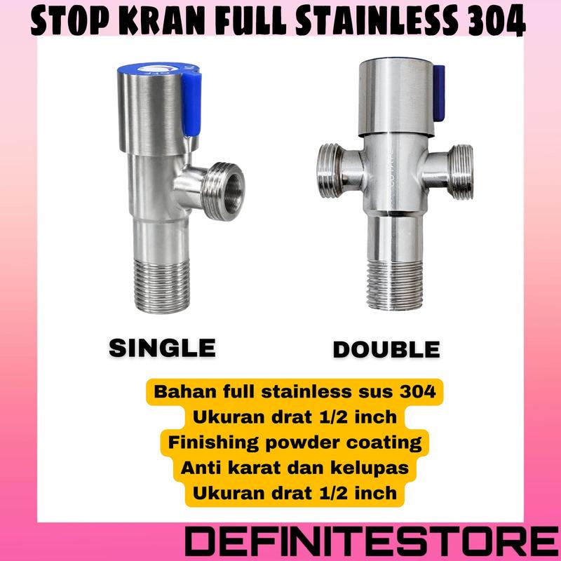 Stop Kran 1/2 Inch Kran Keran Kloset Kran Keran Air Sambungan Kran Air 1/2 Inch Kran Stainless SUS 304 Kran Wastafel