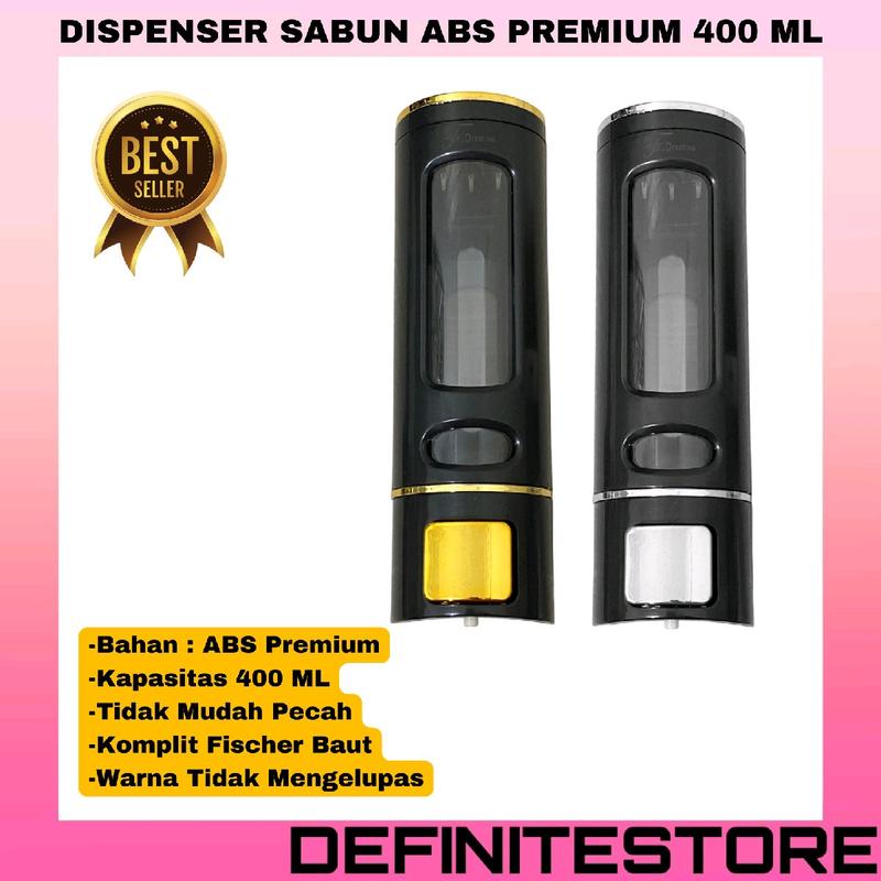 TEMPAT SABUN CAIR SOAP DISPENSER SHAMPOO 400 ML HAND SANITIZER MODEL TEKAN PENCET Losion Kamar mandi Black Emas - Black Silver