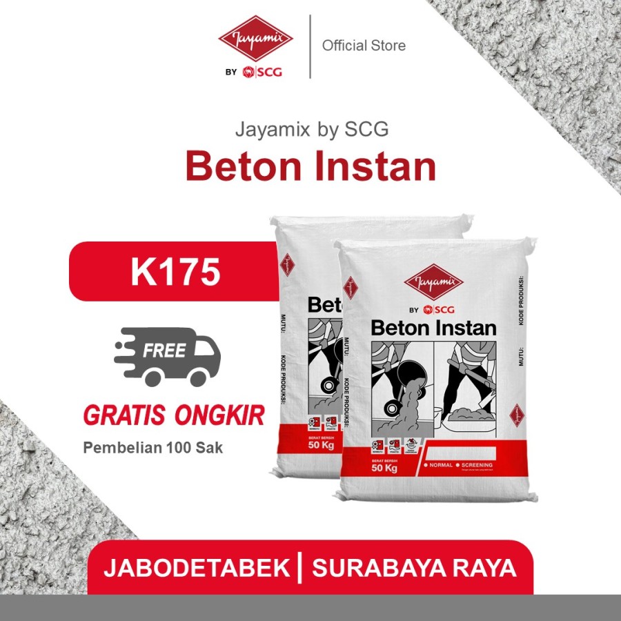 Jayamix by SCG Beton Instan K175 Free Ongkir [100 Sak]