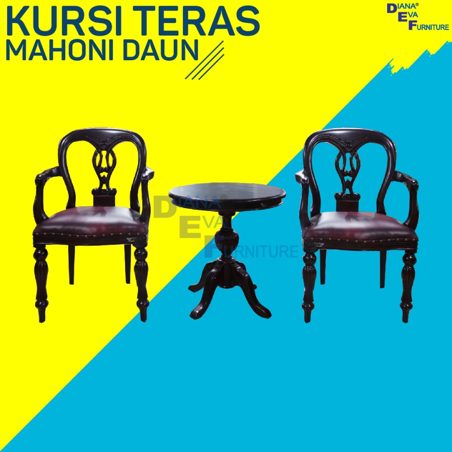 Kursi Teras Mahoni Daun