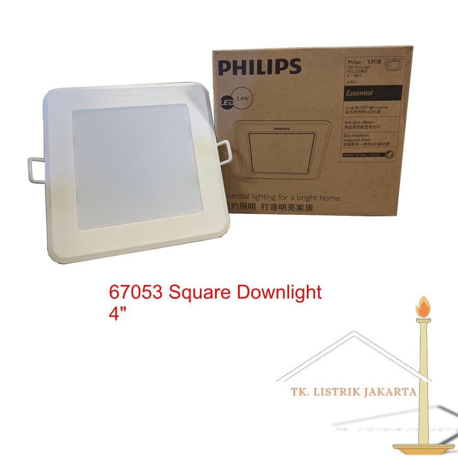 Lampu Philips Downlight LED Plafon 67052 3.5" LED 5W Downlight Kotak - CW