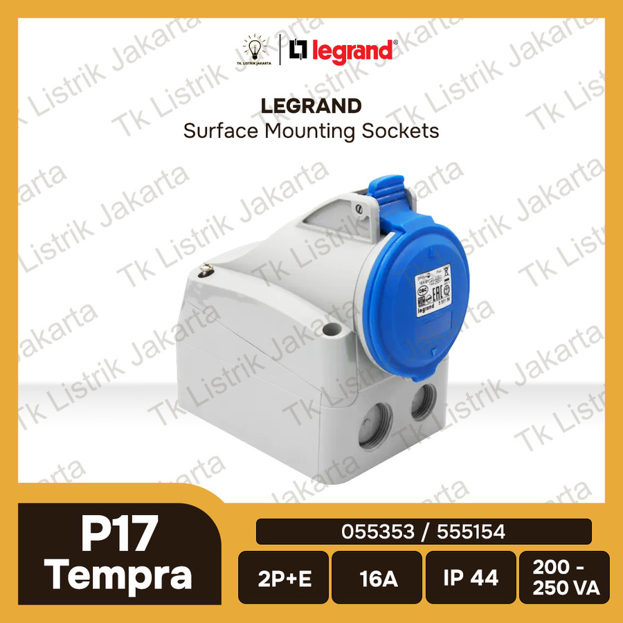 Surface Mounting Socket Legrand P17 Tempra IP44 2P+E 16A 055353 / 555154