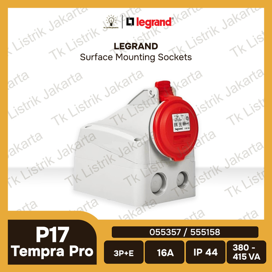 Legrand P17 Tempra Pro IP44 Surface Mounting Sockets 16A 555158 & 555159