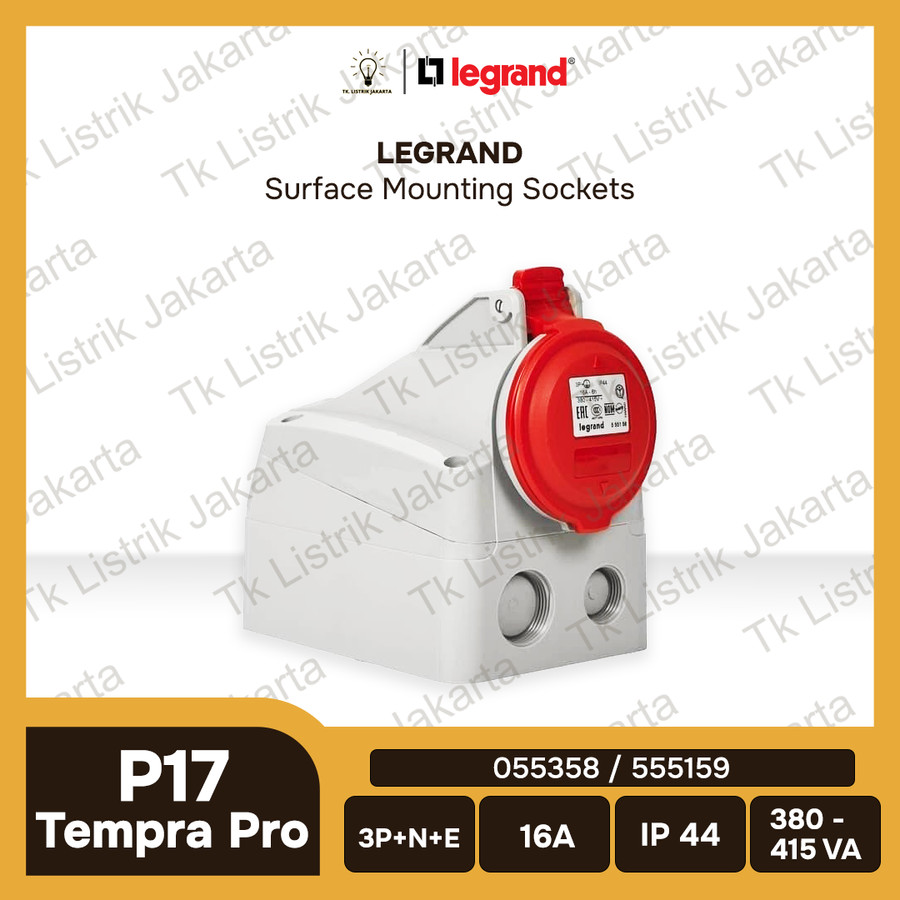 Legrand P17 Tempra Pro IP44 Surface Mounting Sockets 16A 555158 & 555159