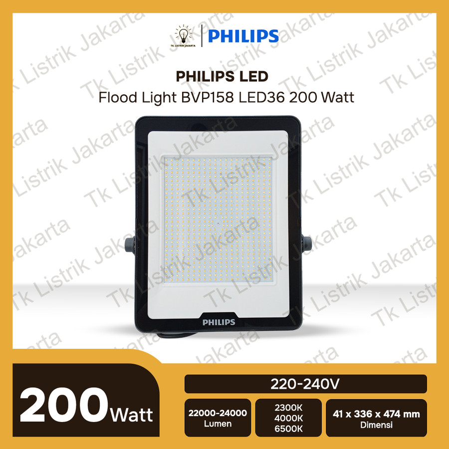 Lampu Sorot LED Philips BVP158 LED240 200W FloodLight Outdoor Swicth 3 Warna Cahaya