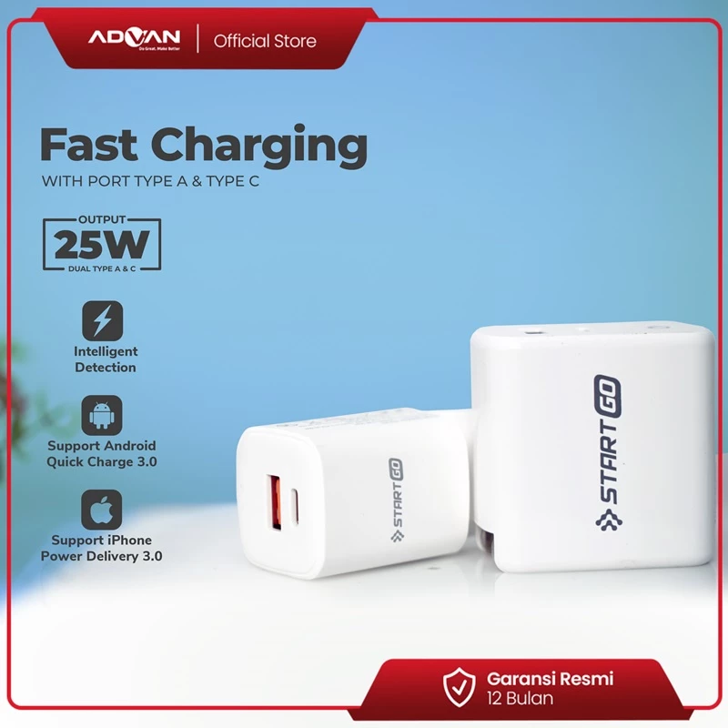 STARTGO Adaptor Kepala Charger Fast Charging 25w Quick Charge 3.0