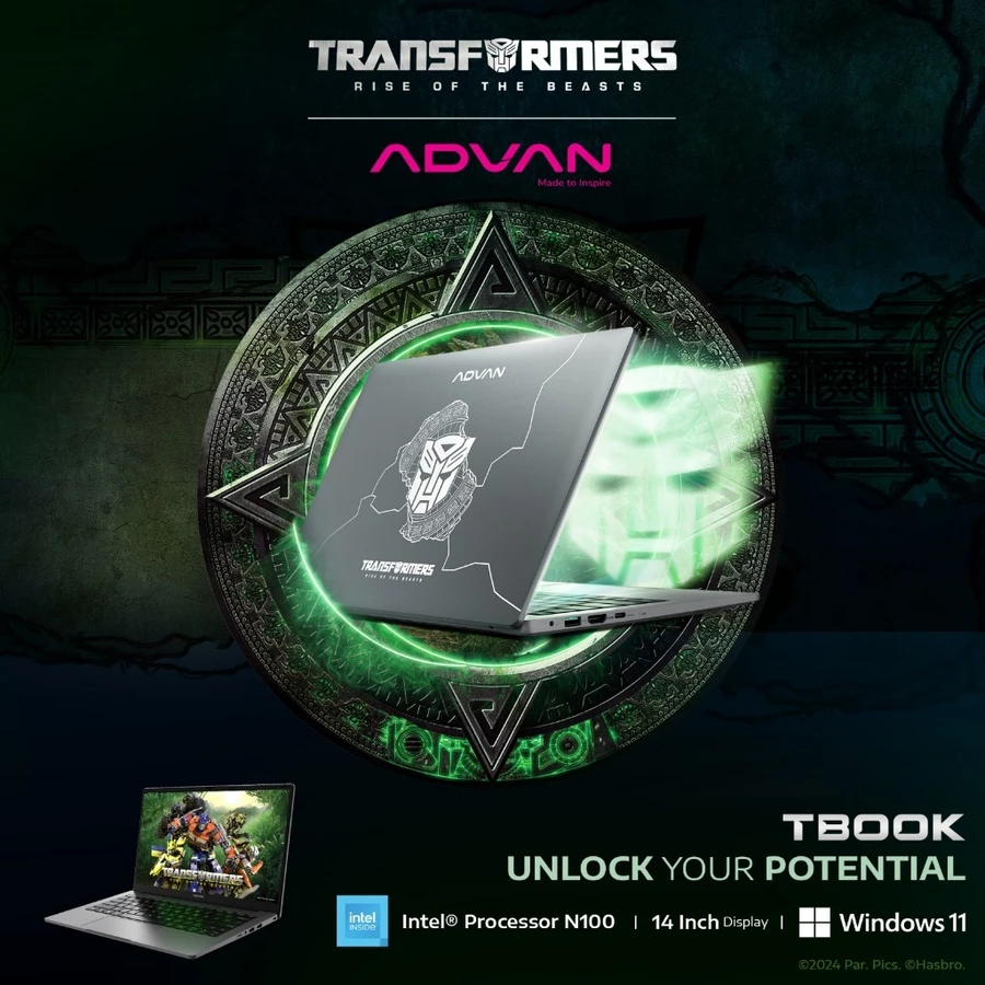 ADVAN Laptop TBook Celeron N100 Intel N100 4Gb/128GB 14" HD Free Windows 11- Garansi Resmi