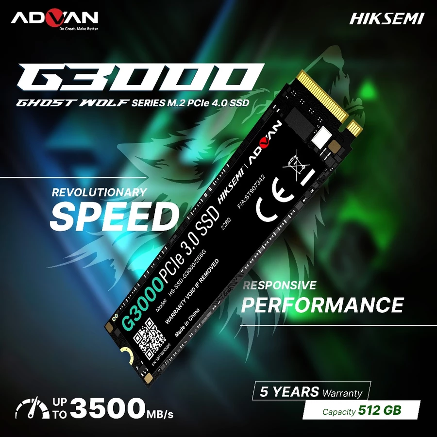 SSD ADVAN X HIKSEMI G3000 M.2 NVMe 256GB 512GB 1TB 2280 PCIe
