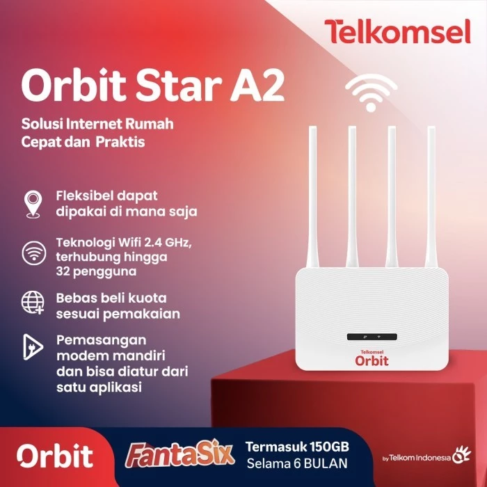 Telkomsel Home Router Orbit Star A2 Modem Router Wifi 4G LTE
