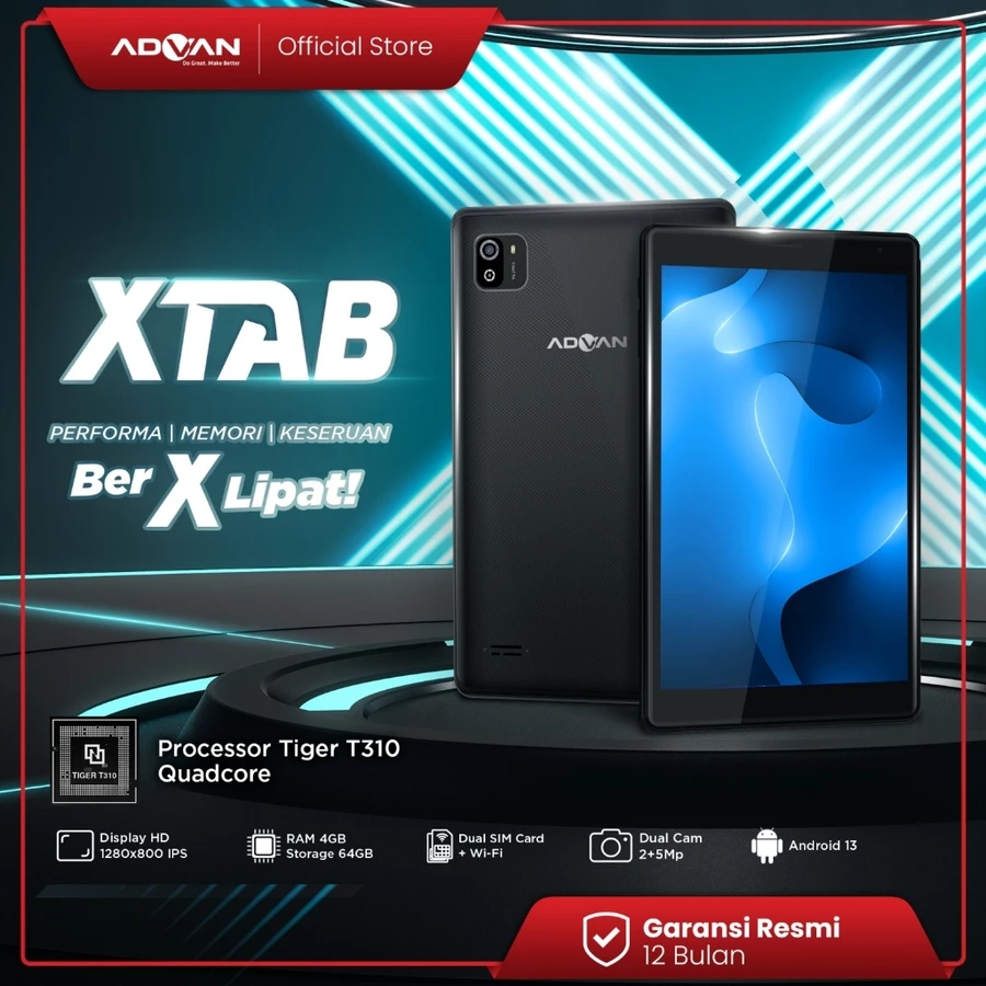 ADVAN Xtab 4/64 GB 8 Inci Quadcore T310 Tablet Android 13
