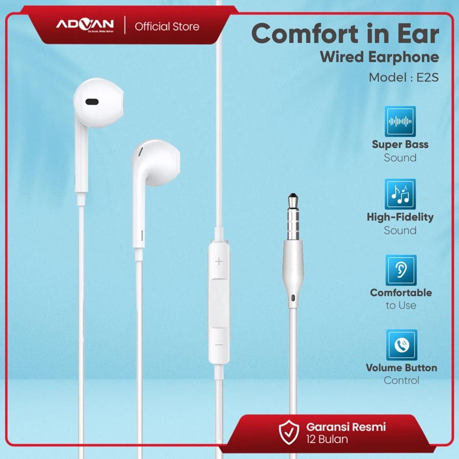 StartGo Earphone E2S yang menpunyai kualitas suara yang Stereo dan super bass