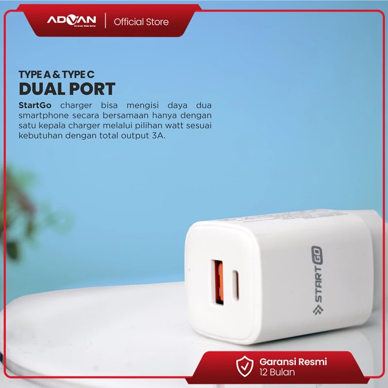 STARTGO Adaptor Kepala Charger Fast Charging 25w Quick Charge 3.0