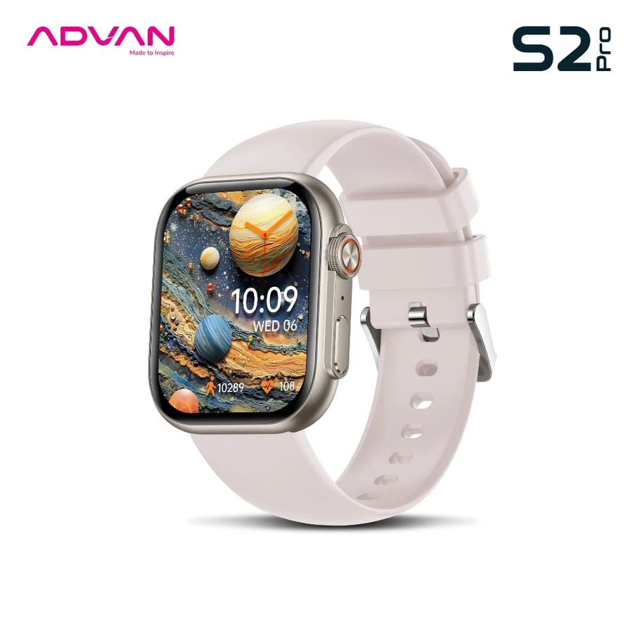 ADVAN Smartwatch S2 Pro AMOLED 1.95" Clear Display Ai Voice Baterai Tahan Lama 100+ Mode Olahraga