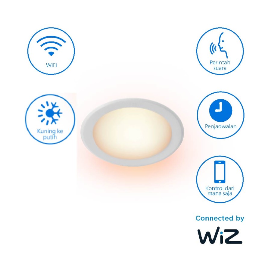 [PROMO] Philips Lampu Smart WiFi LED Downlight 4W D80 Tunable White