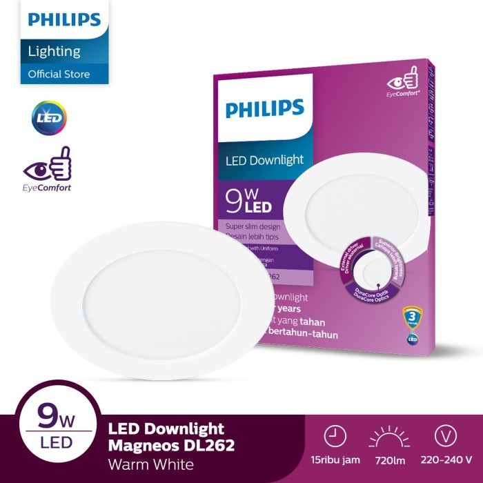 [PROMO] Lampu Philips Slim Downlight DL262 Magneos D125 9W 30K Kuning