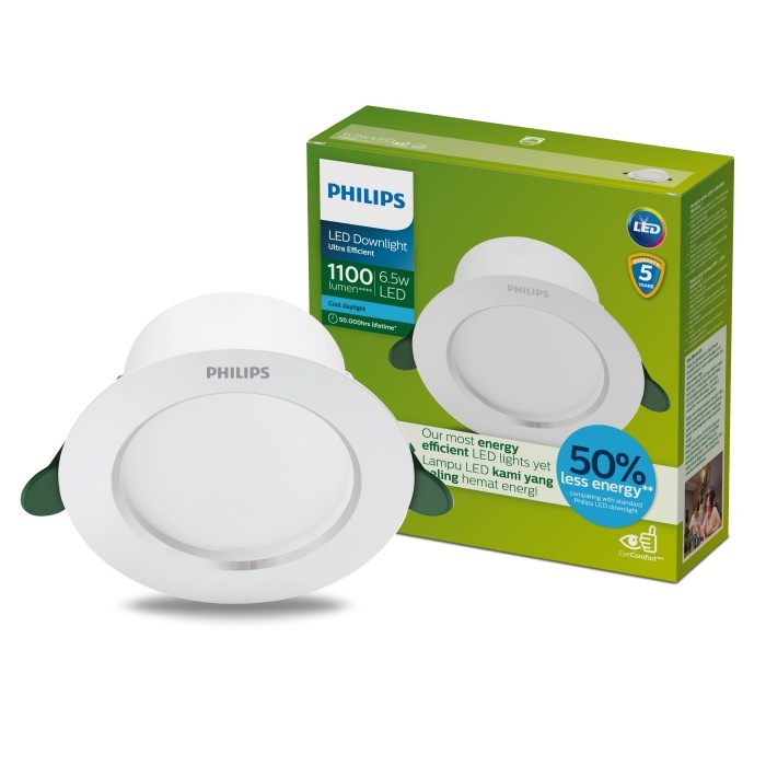 Beli 2 Philips Downlight Ultra Efficient 6.5W 65K Putih Free Hadiah