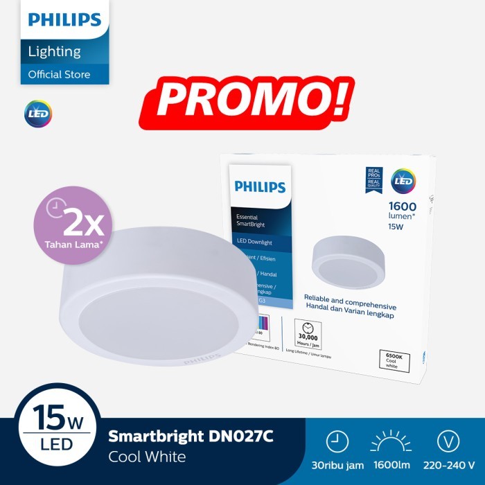 [PROMO] Lampu Philips Downlight DN027C G3 LED15/CW 15W 220-240V D200