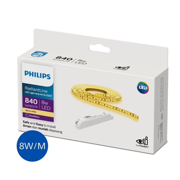 Beli 3 Dapat 4 Lampu Philips Radiantline LED Strip DLI320T 5M 8W 2700K 24V Kuning