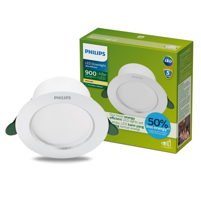 Beli 2 Philips Downlight Ultra Efficient 4.8W 30K Kuning Free Hadiah