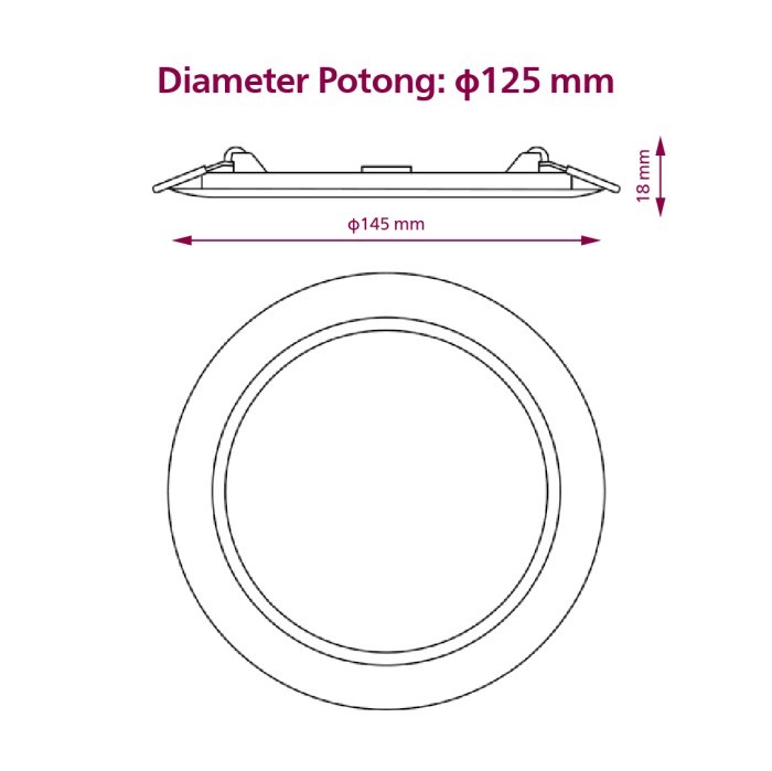 [PROMO] Lampu Philips Slim Downlight DL262 Magneos D125 9W 30K Kuning