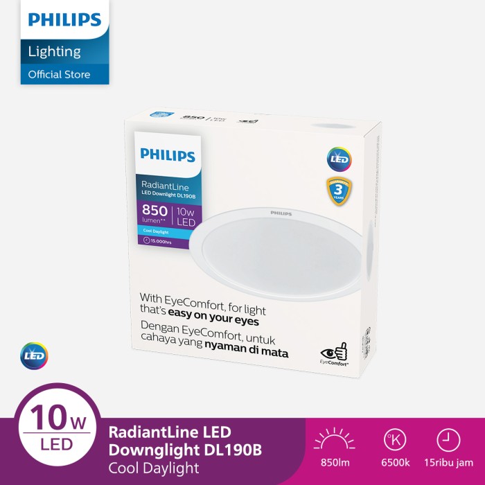 Beli 3 Gratis 1 Philips Downlight RadiantLine 10W Putih