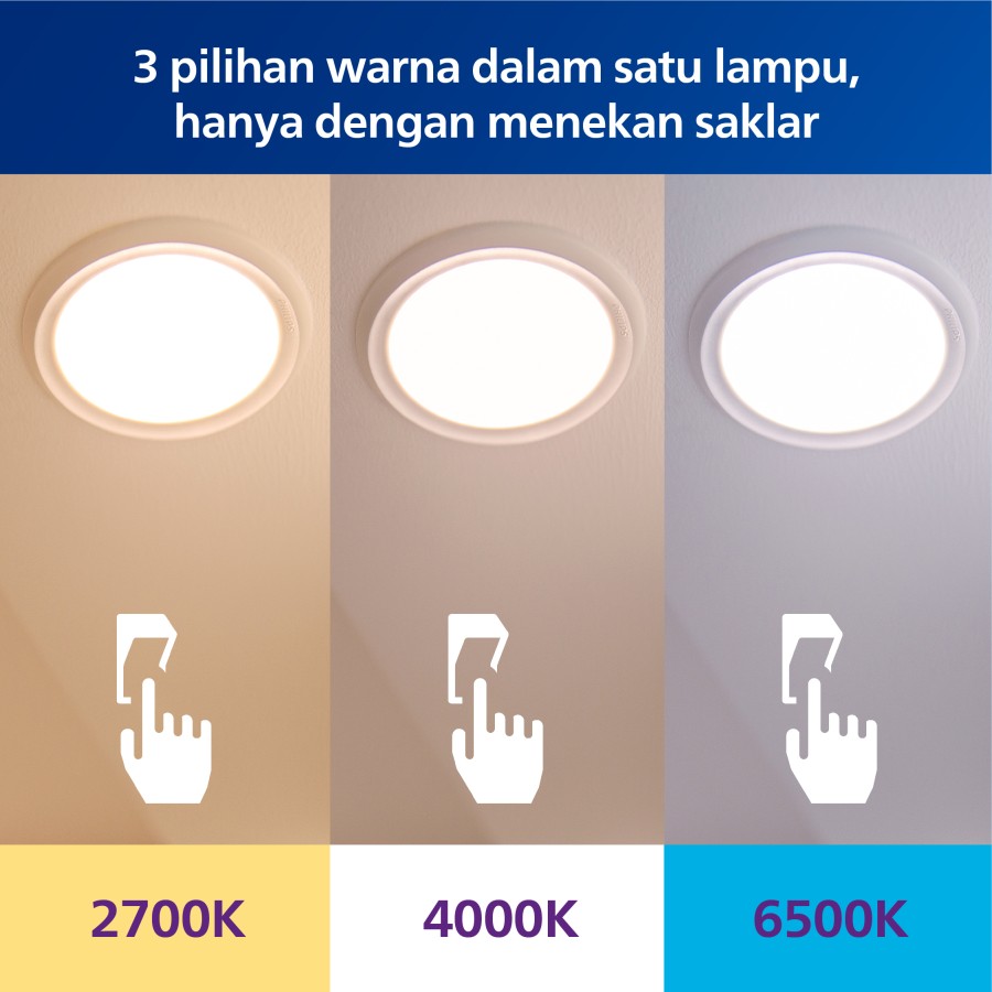 Lampu Philips RadiantLine Downlight SceneSwitch 9W D105 3 Warna