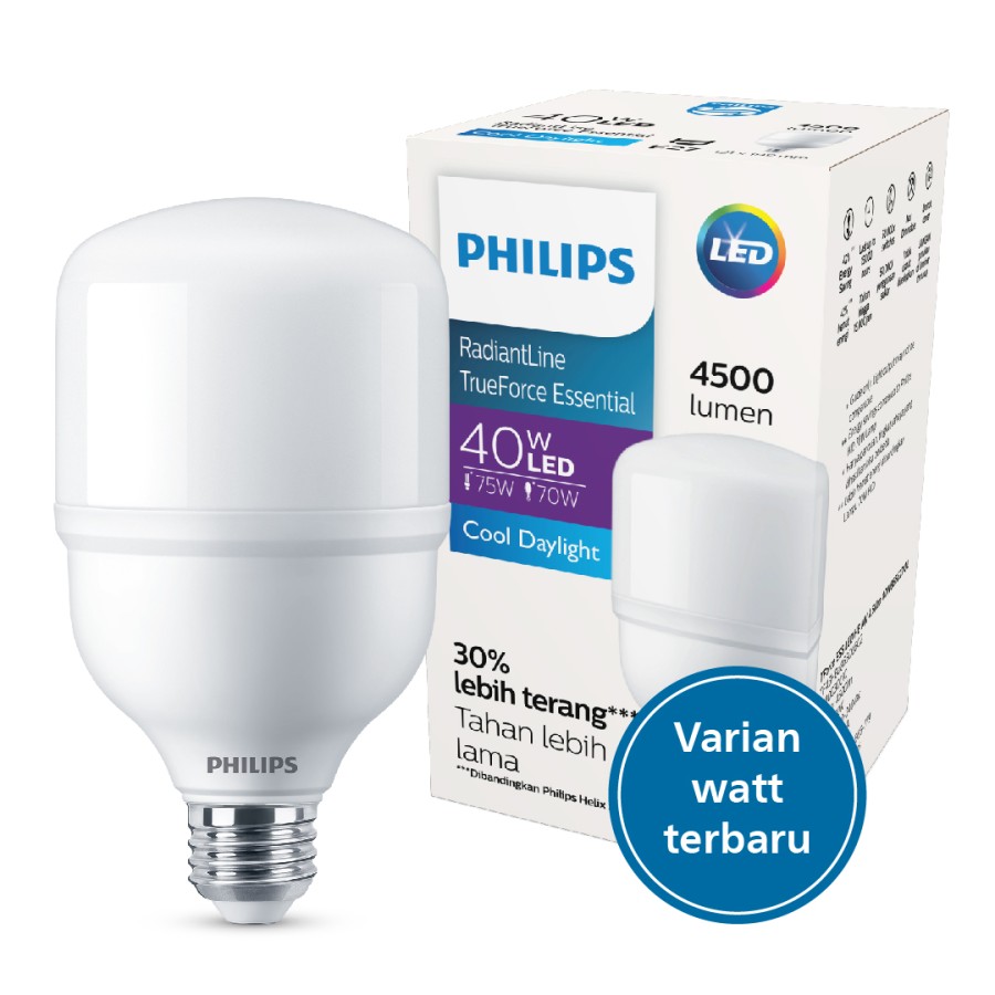 Lampu Philips Bohlam Radiantline TrueForce Essential 40W Putih