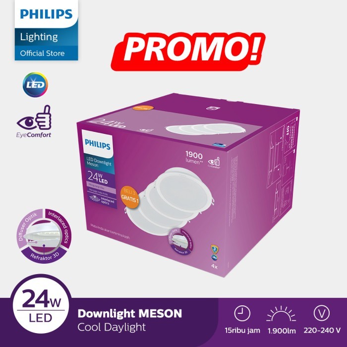[PROMO] Lampu Philips Downlight 59471 Meson Multipack D200 24W Putih
