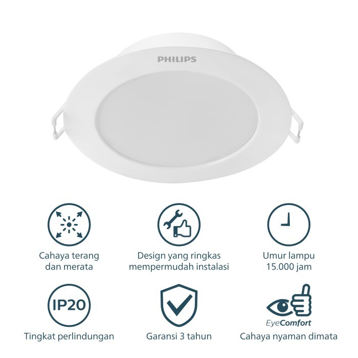 [PROMO] Lampu Philips Downlight Multipack Eridani LED3 D80 3.5W 30K Kuning