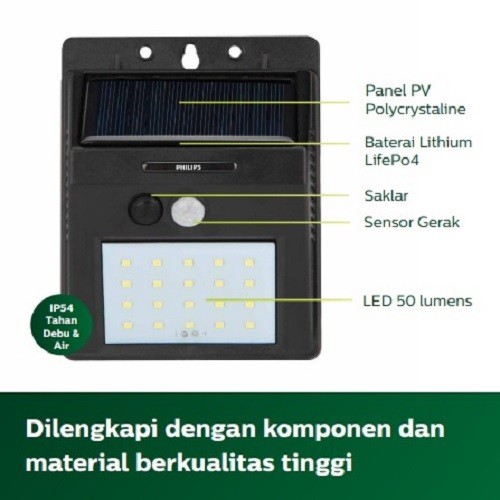 [ PROMO ] Philips Lampu Dinding SmartBright Solar Wall Light Small