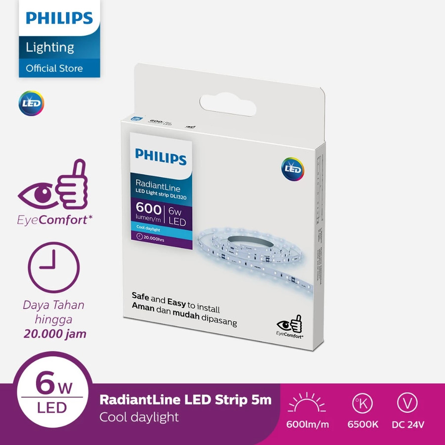 Lampu Philips Radiantline LED Strip EXT DLI320 5M 6W 6500K 24V Putih