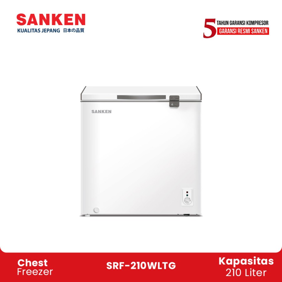 Sanken Chest Freezer SRF-210WLTG Kapasitas 210 Liter