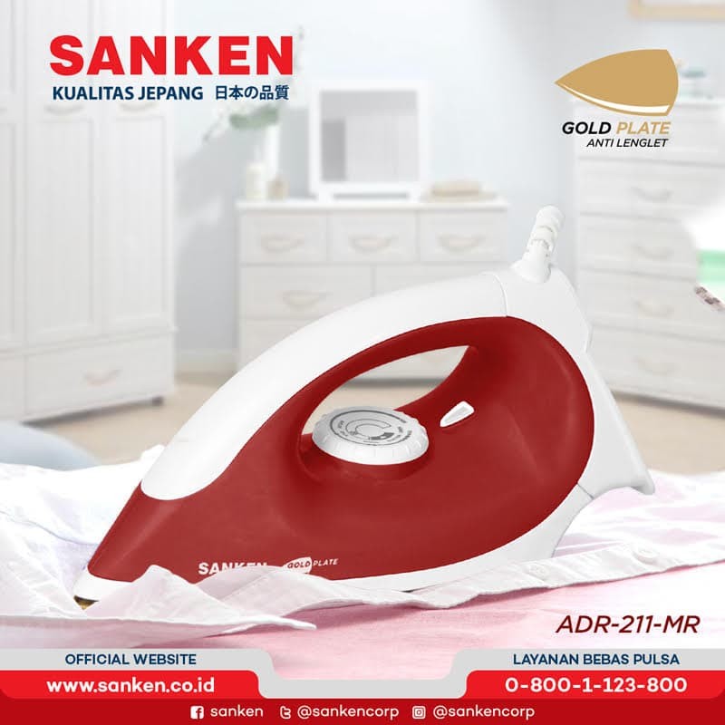 Sanken ADR-210 / ADR-211 Setrika Listrik Gold Plated Warna Random