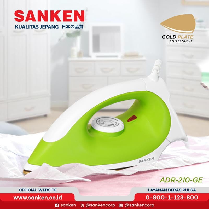 Sanken ADR-210 / ADR-211 Setrika Listrik Gold Plated Warna Random