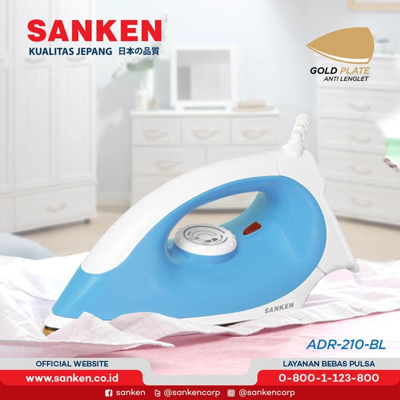 Sanken ADR-210 / ADR-211 Setrika Listrik Gold Plated Warna Random